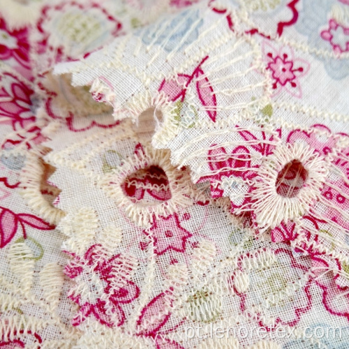 100% algodão poplin cutwork bordado tecido